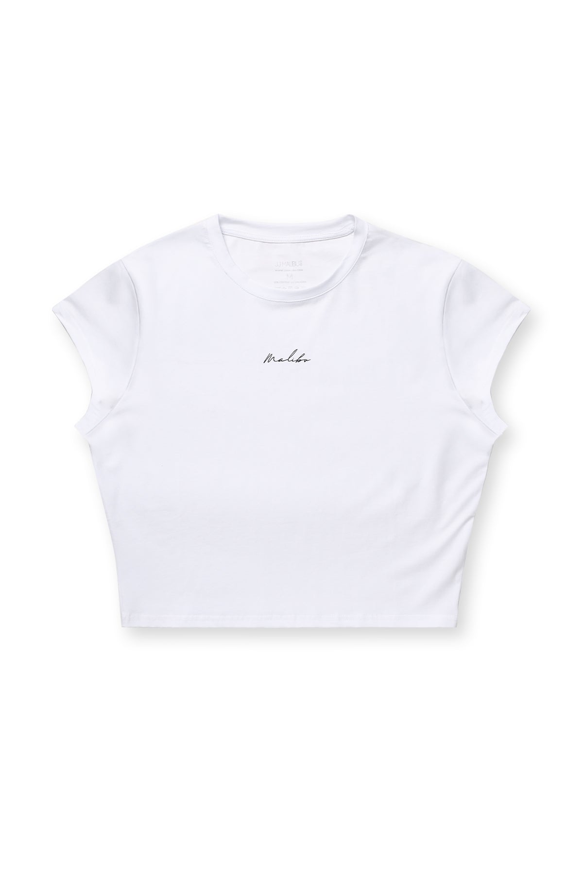 JJ Malibu Men's Muscle-Fit Crop Half-Sleeve Tee - White
