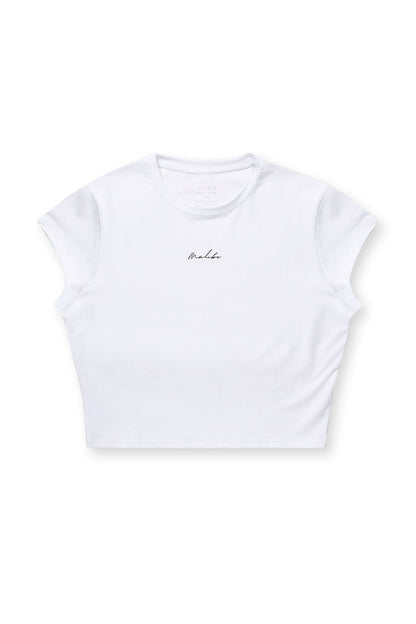 JJ Malibu Men's Muscle-Fit Crop Half-Sleeve Tee - White