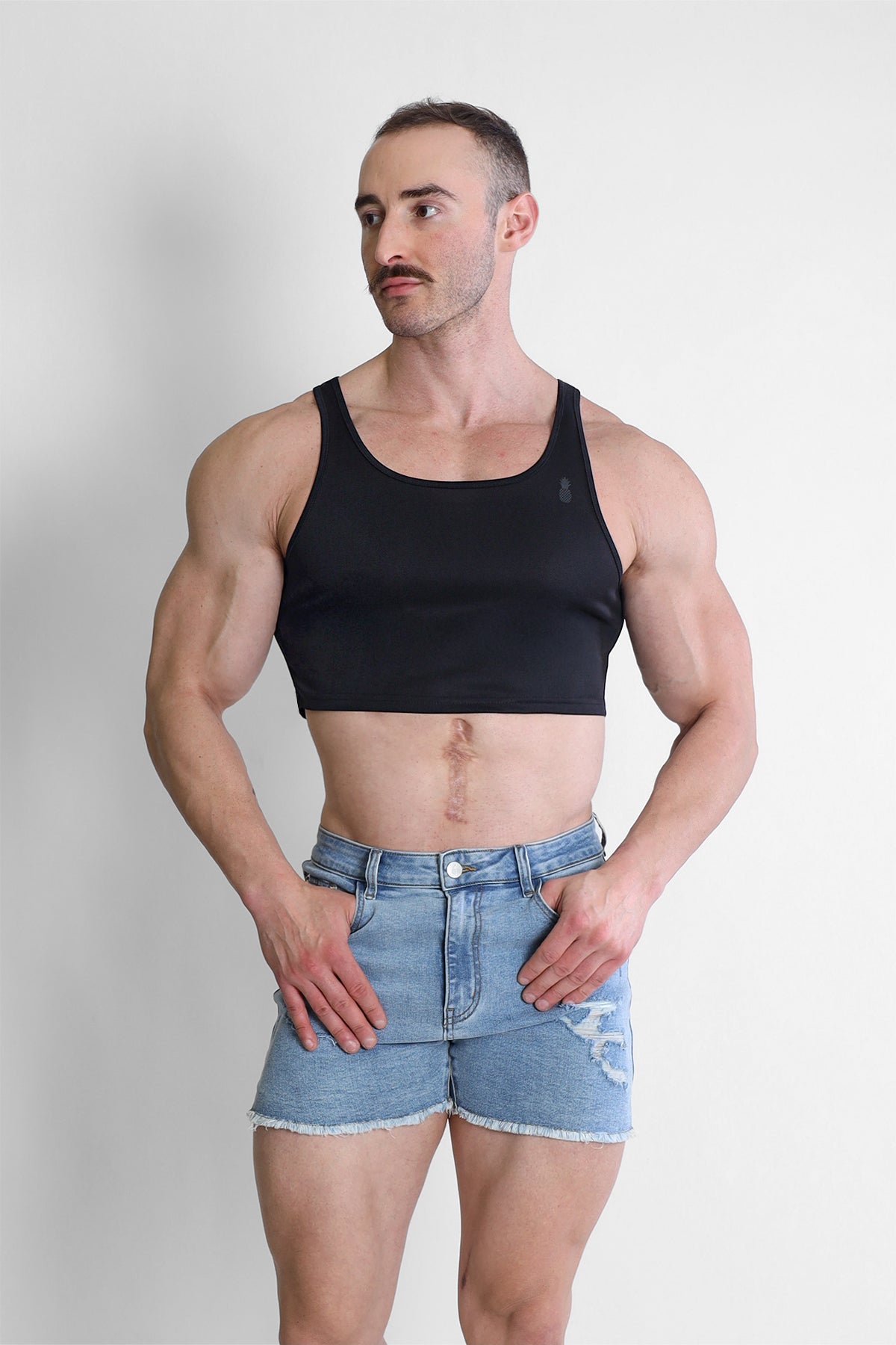 JJ Malibu Men's JJ Dry-Cool Crop Tank Top - Black