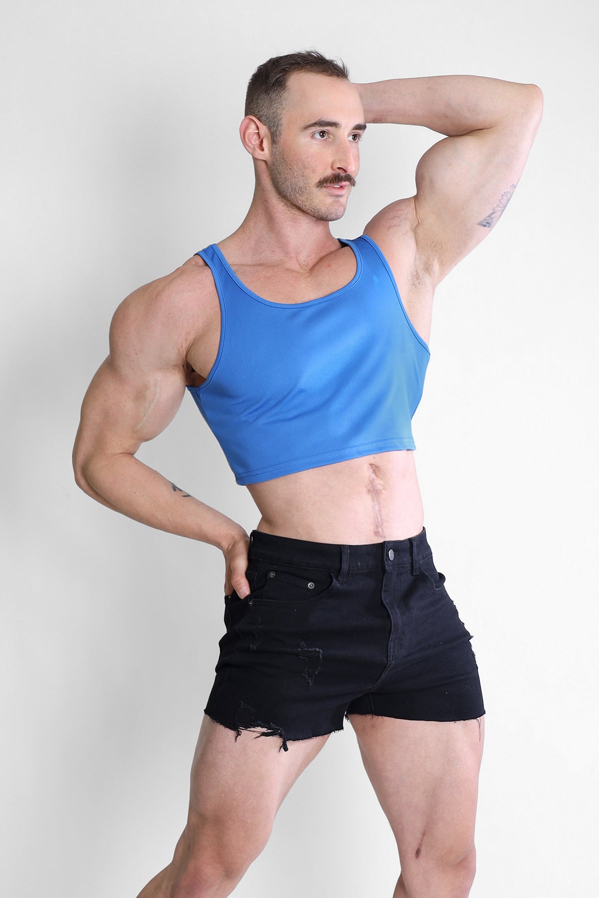 JJ Malibu Men's JJ Dry-Cool Crop Tank Top - Royal Blue