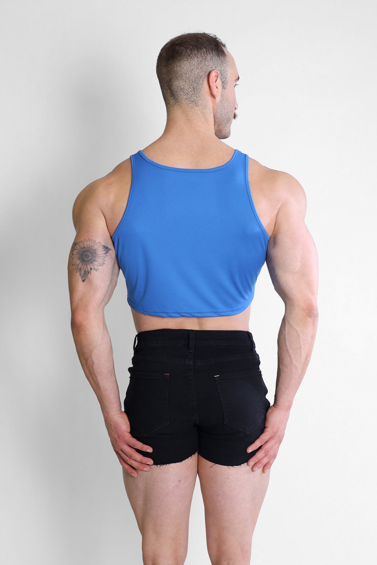 JJ Malibu Men's JJ Dry-Cool Crop Tank Top - Royal Blue