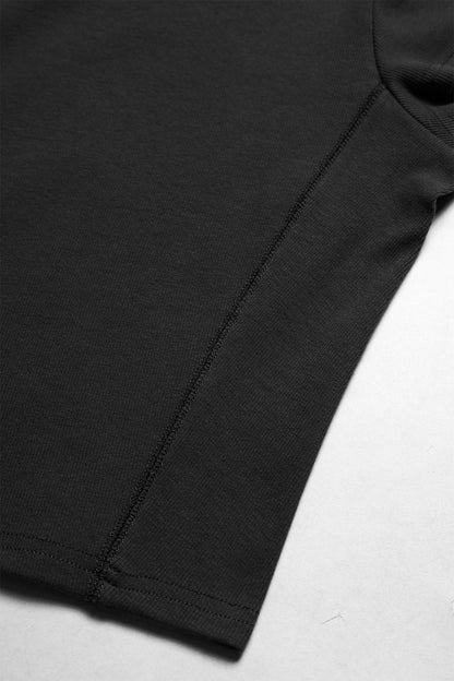 JJ Malibu Men's Cap Sleeve Rib Knit Crop Top - Black