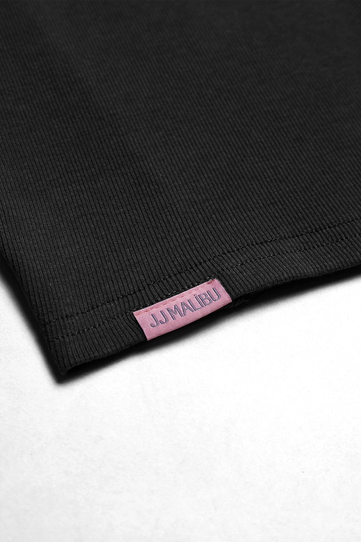 JJ Malibu Men's Cap Sleeve Rib Knit Crop Top - Black