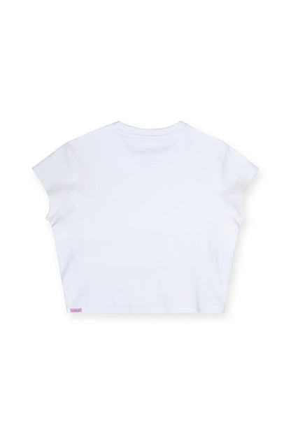 JJ Malibu Men's Cap Sleeve Rib Knit Crop Top - Ivory