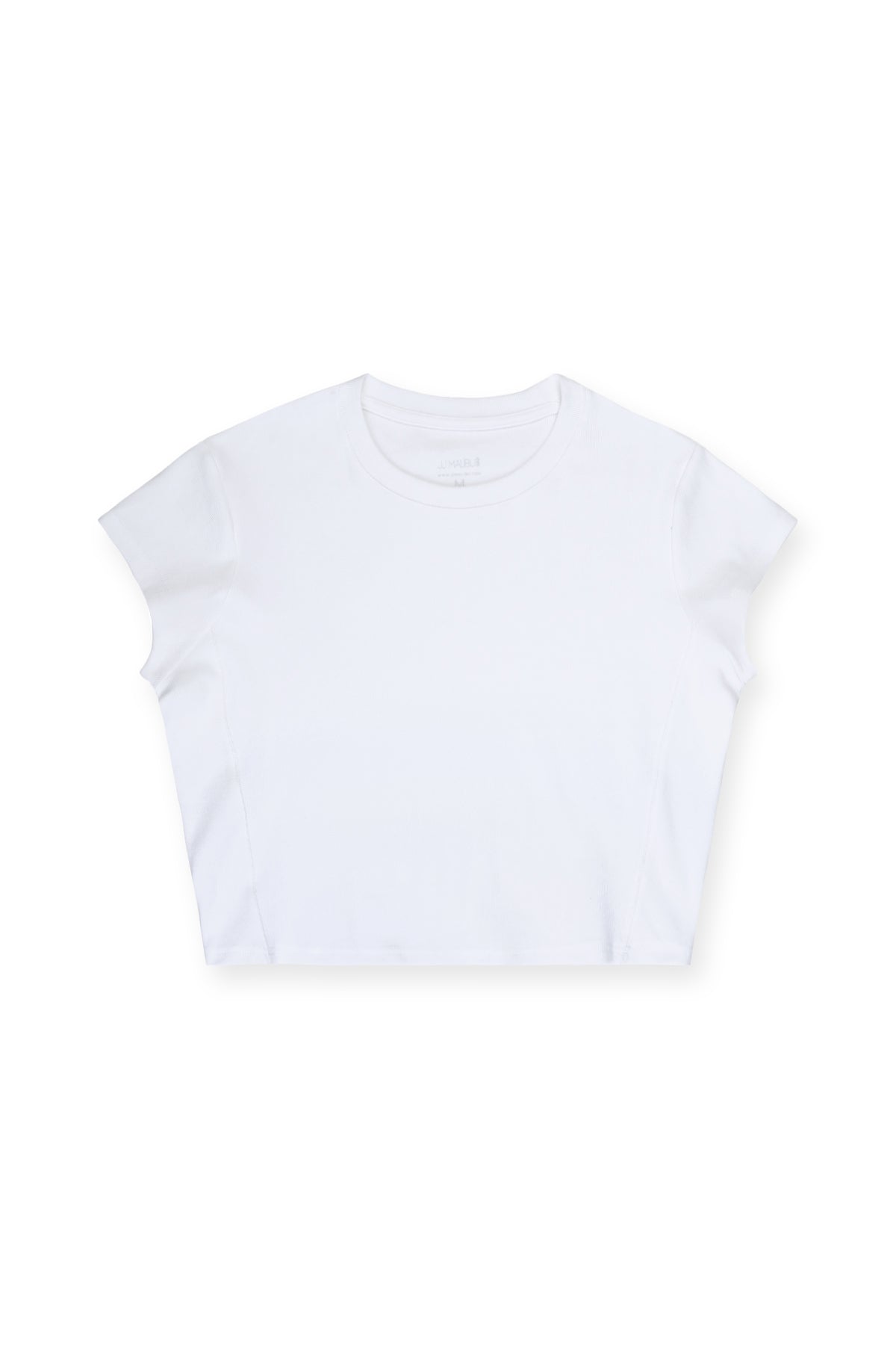 JJ Malibu Men's Cap Sleeve Rib Knit Crop Top - Ivory