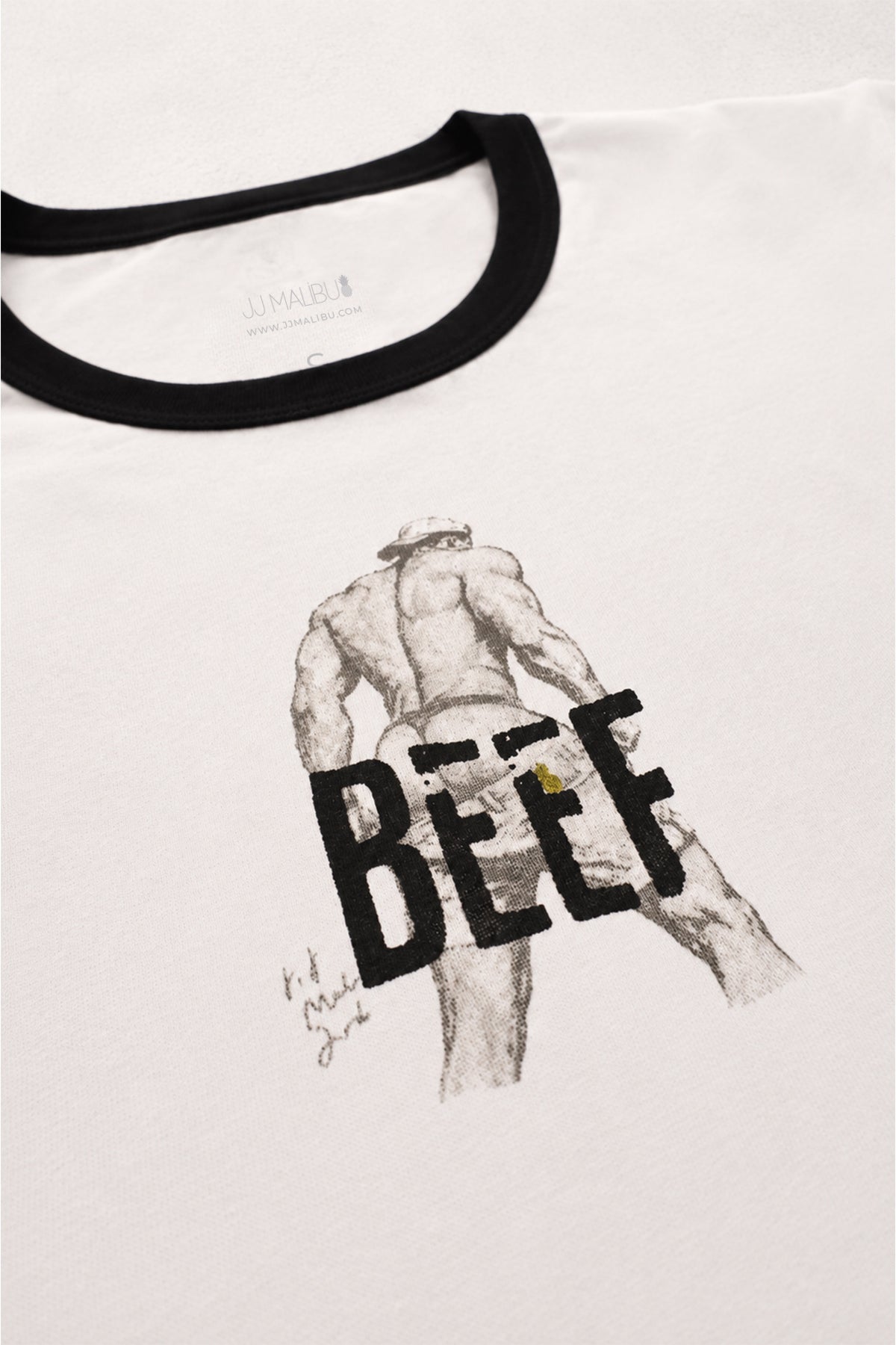 JJ Malibu Men's Vintage Ringer Tee - Beefcake