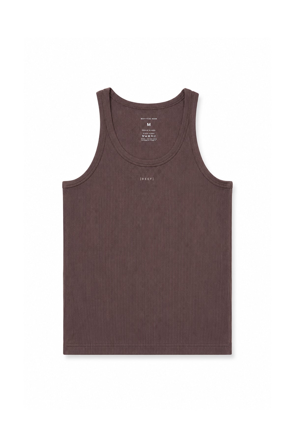 JJ Malibu Men's Slim Rib Knit Tank Top - Mocha