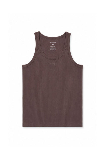 JJ Malibu Men's Slim Rib Knit Tank Top - Mocha