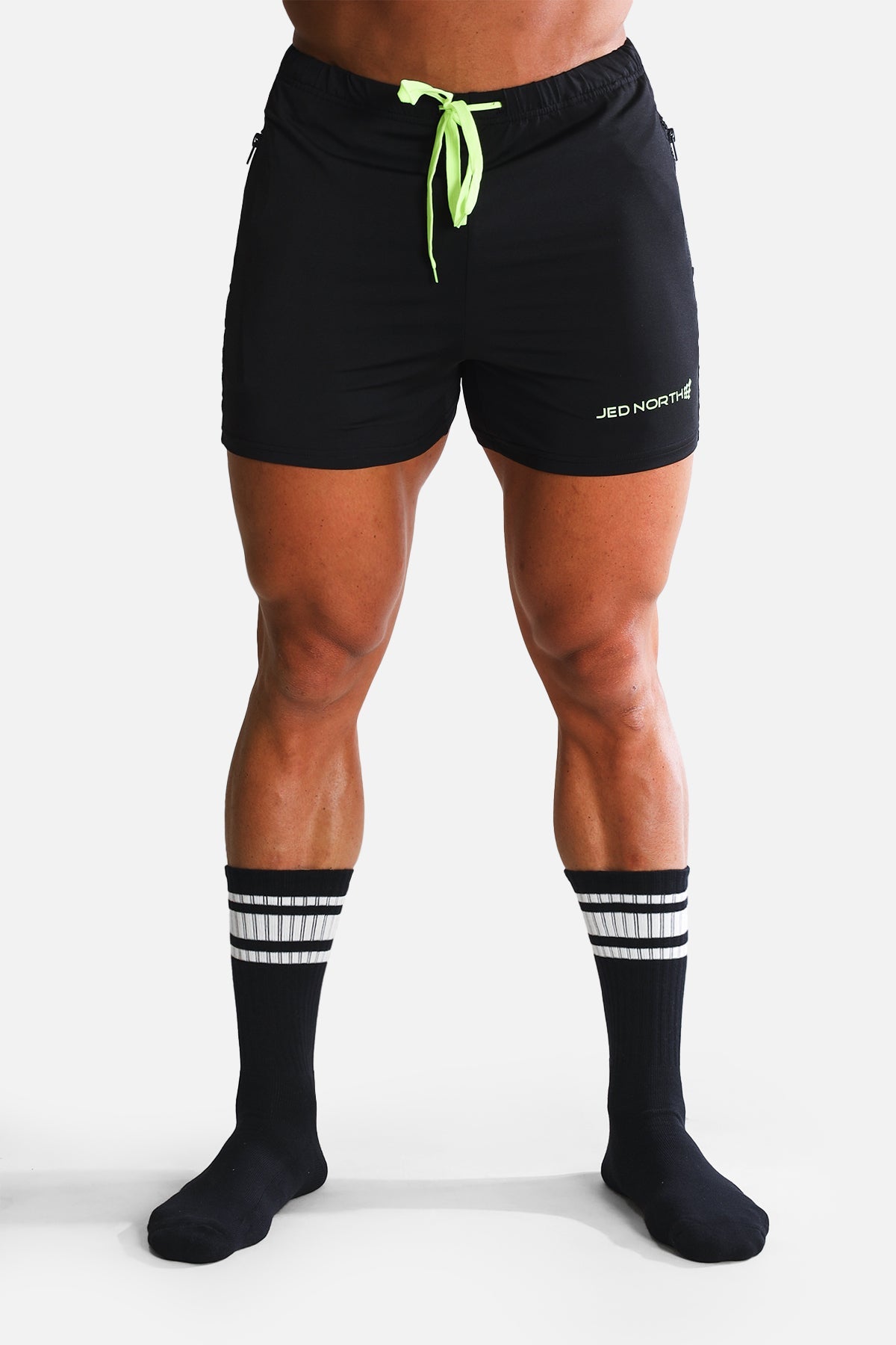 Jed North Men's Striped Crew Socks - Black
