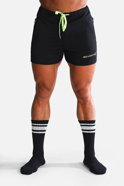 Jed North Men's Striped Crew Socks - Black