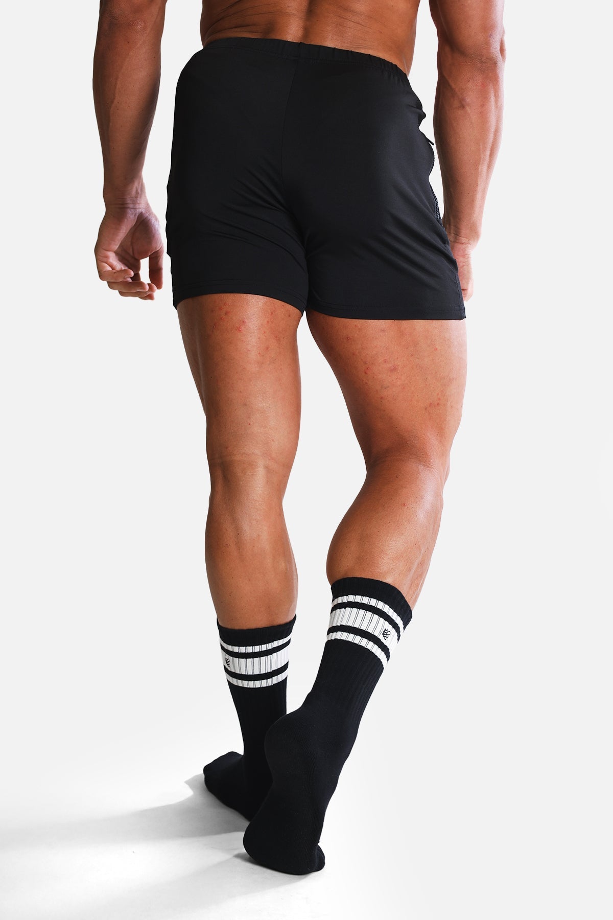 Jed North Men's Striped Crew Socks - Black