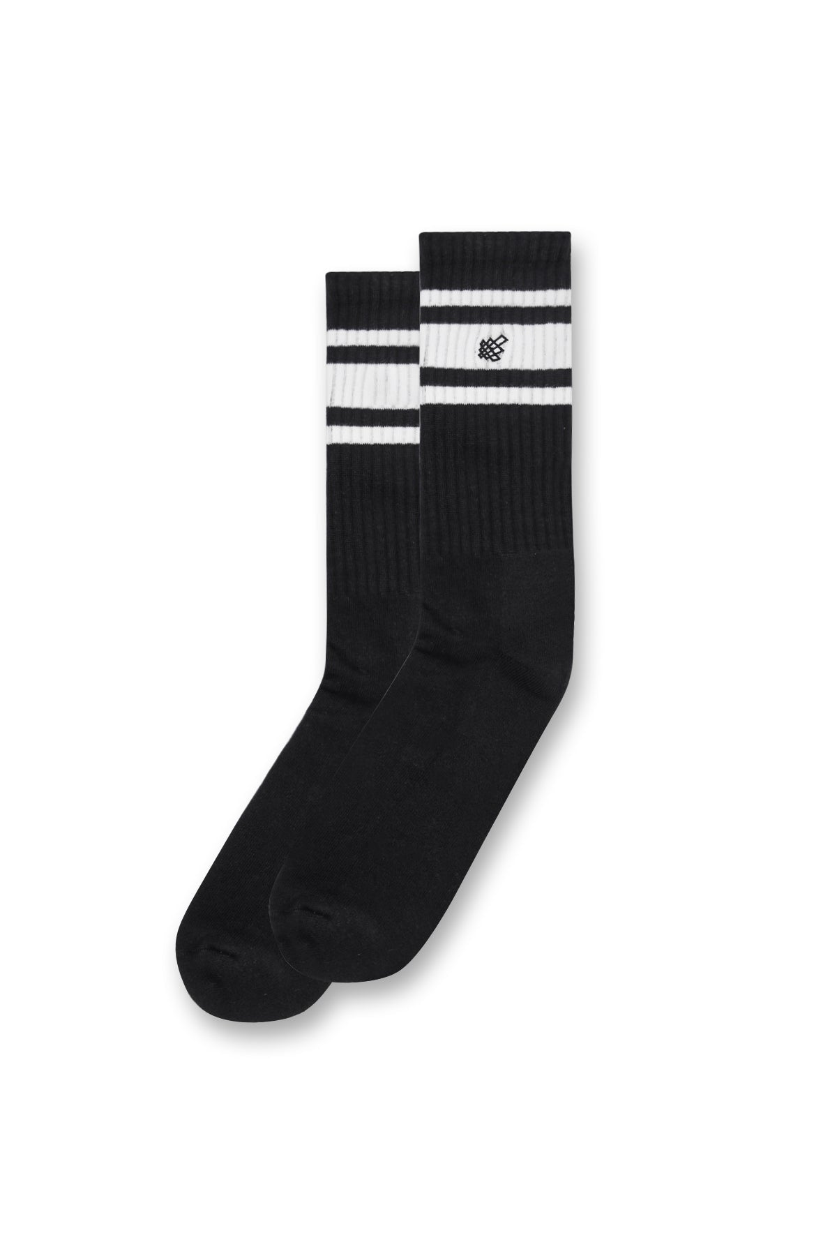 Jed North Men's Striped Crew Socks - Black
