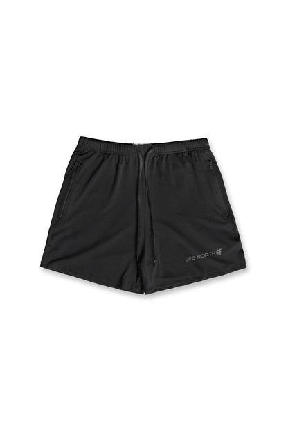 Jed North Men's Agile Bodybuilding 4'' Shorts w Zipper Pockets - Noir