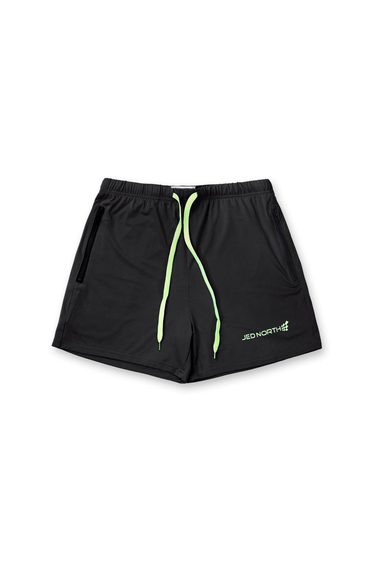 Jed North Men's Agile Bodybuilding 4'' Shorts w Zipper Pockets - Black