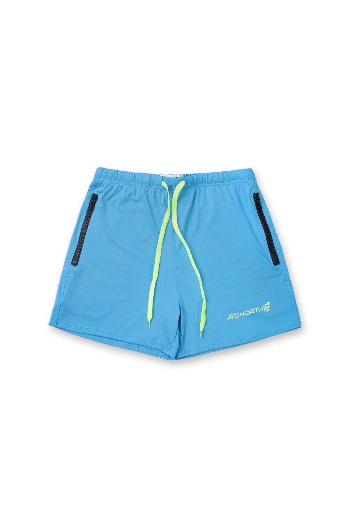 Jed North Men's Agile Bodybuilding 4'' Shorts w Zipper Pockets - Aqua Blue