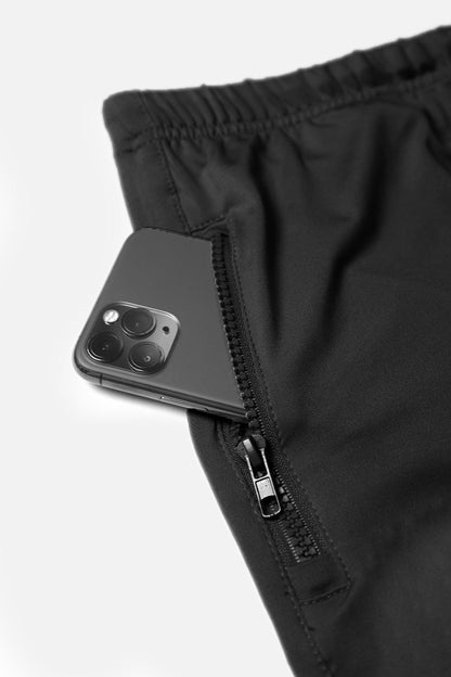 Jed North Men's Agile Bodybuilding 4'' Shorts w Zipper Pockets - Noir
