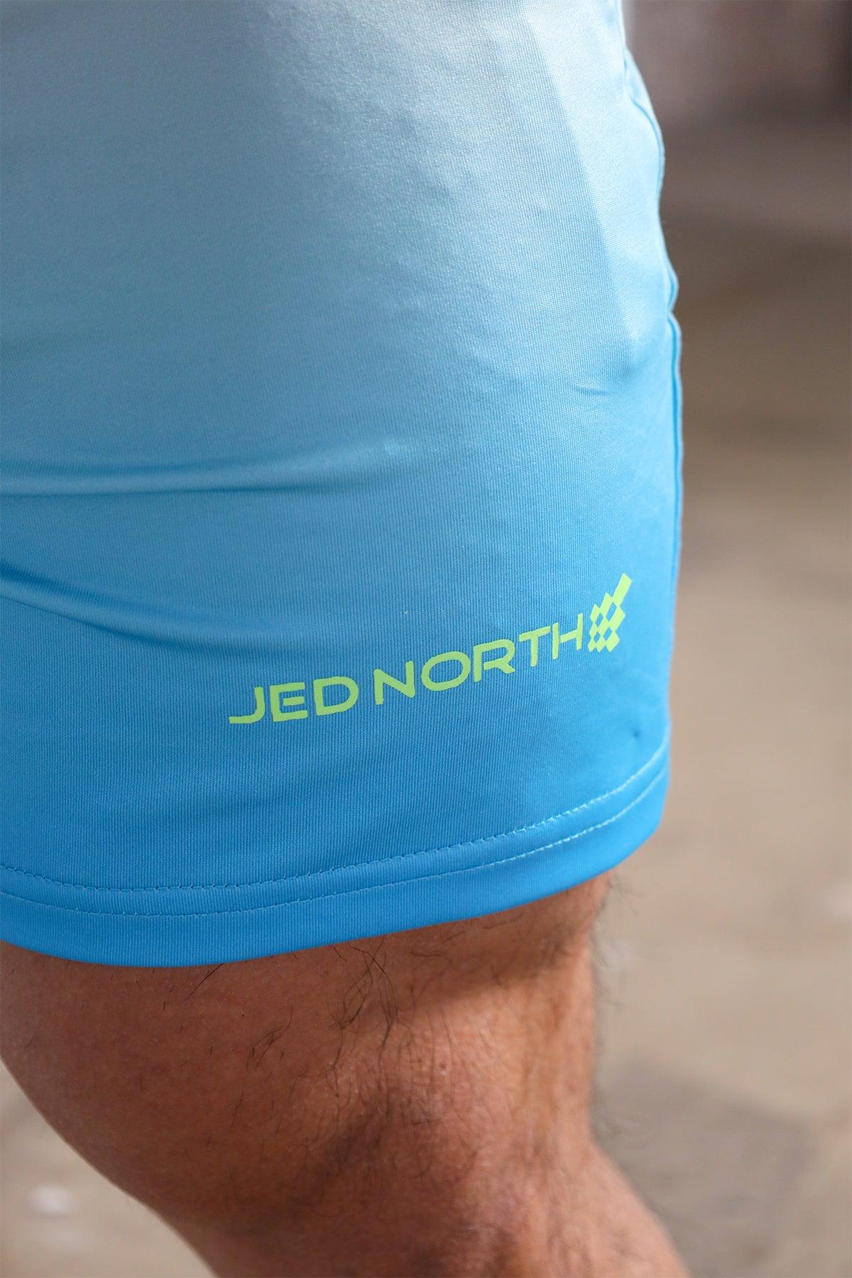 Jed North Men's Agile Bodybuilding 4'' Shorts w Zipper Pockets - Blue Ombre