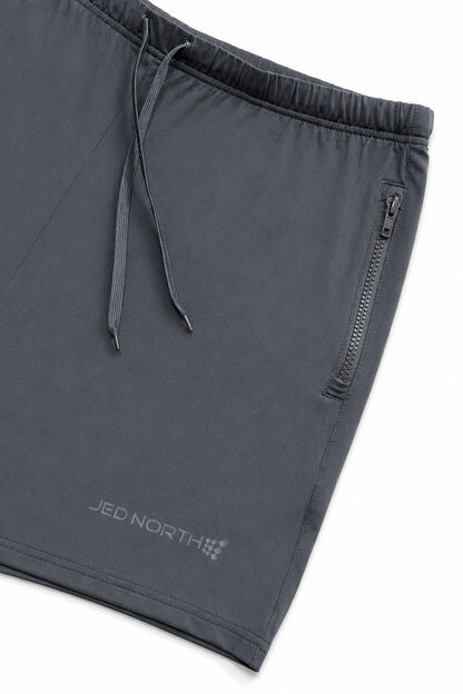 Jed North Men's Agile Bodybuilding 4'' Shorts w Zipper Pockets - True Gray