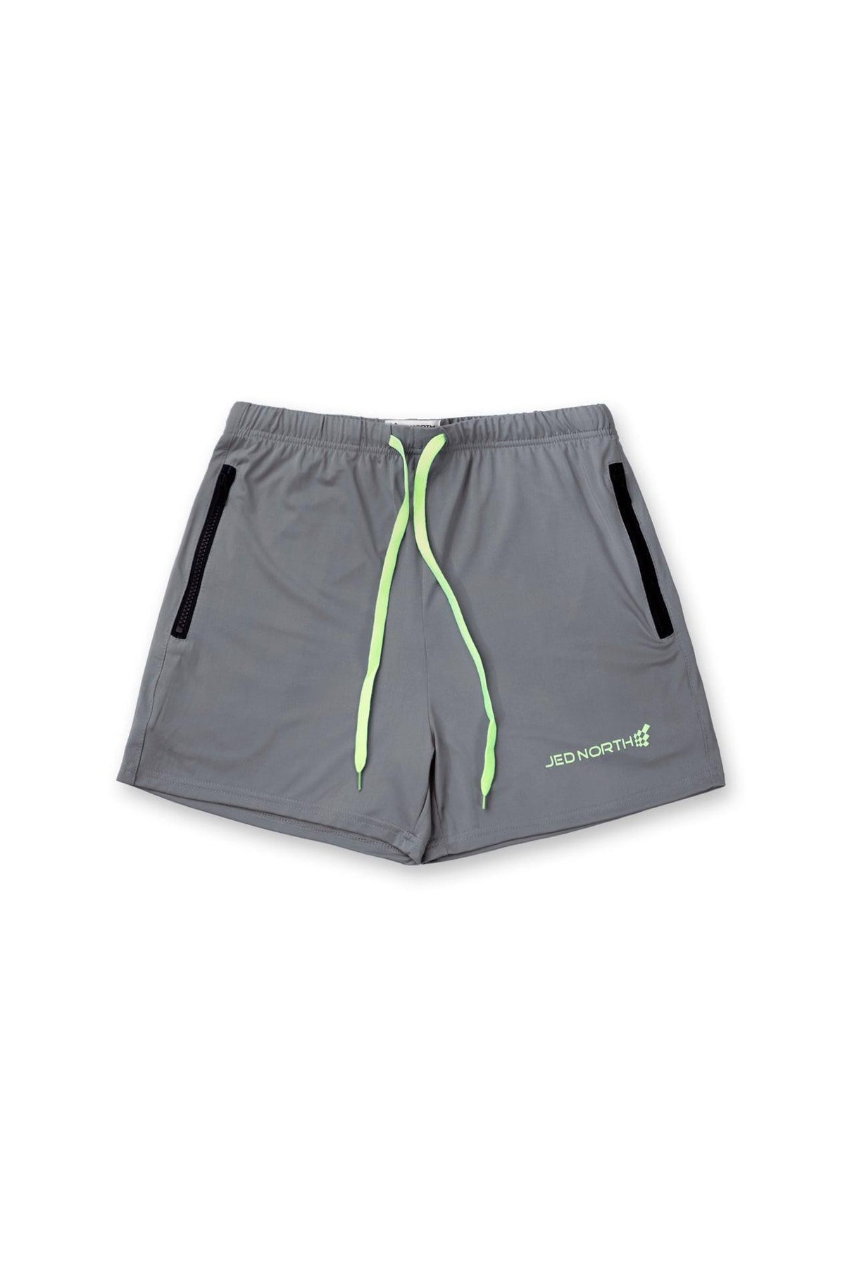 Jed North Men's Agile Bodybuilding 4'' Shorts w Zipper Pockets - Gray