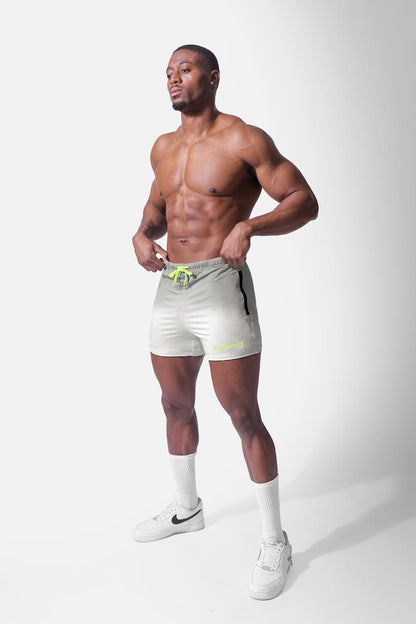 Jed North Men's Agile Bodybuilding 4'' Shorts w Zipper Pockets - OmbrÃ© Gray
