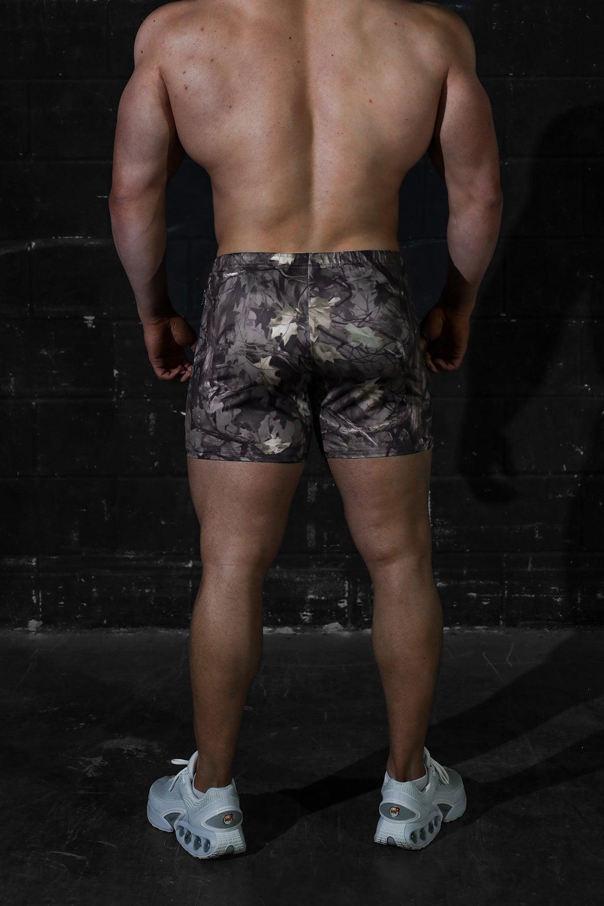 Jed North Men's Agile Bodybuilding 4'' Shorts w Zipper Pockets - Hunter Camo