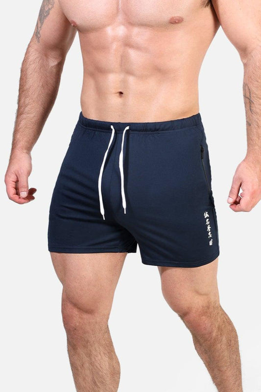 Jed North Men's Agile Bodybuilding 4'' Shorts w Zipper Pockets -  Navy Integrity