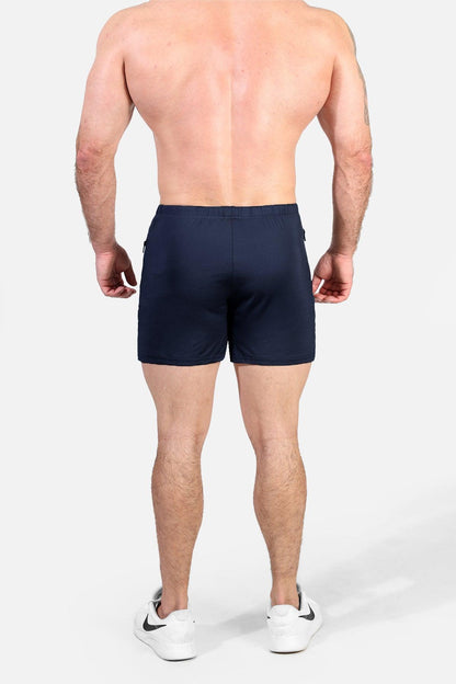 Jed North Men's Agile Bodybuilding 4'' Shorts w Zipper Pockets -  Navy Integrity