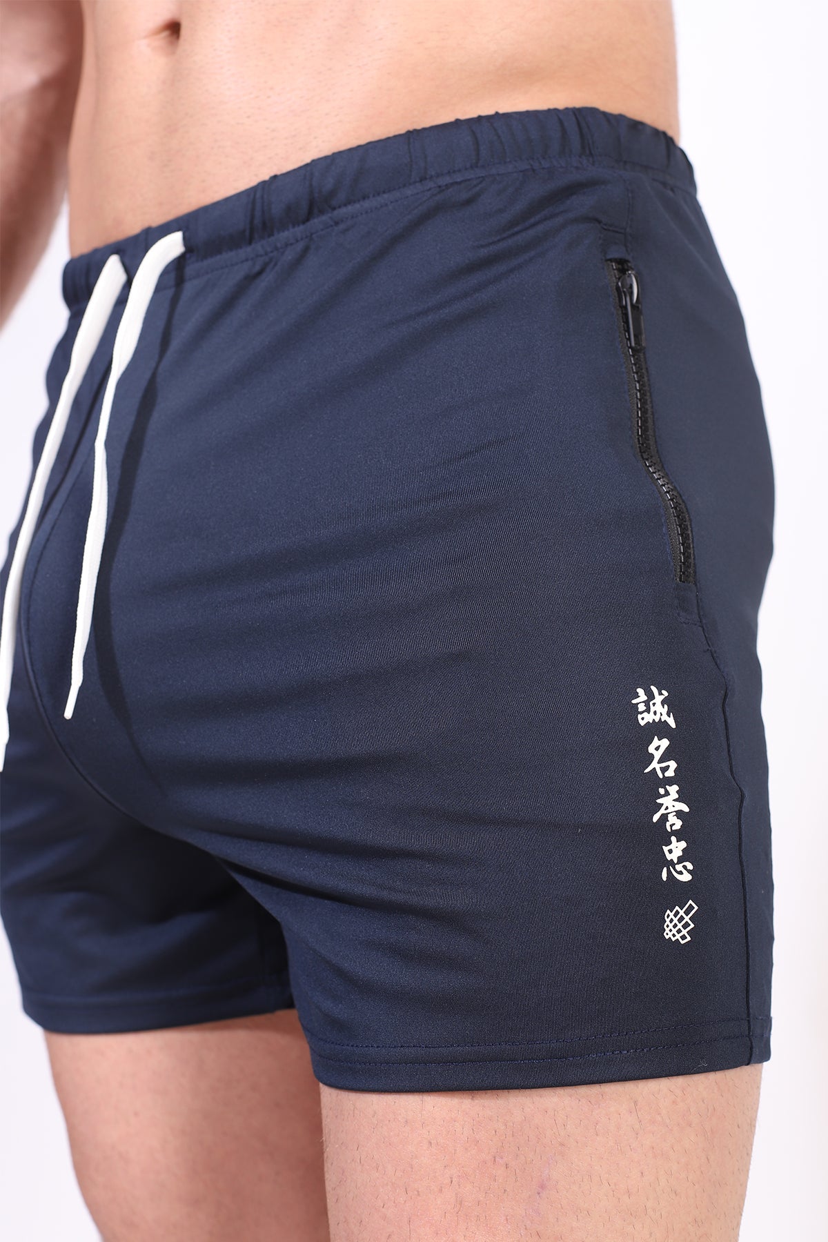 Jed North Men's Agile Bodybuilding 4'' Shorts w Zipper Pockets -  Navy Integrity