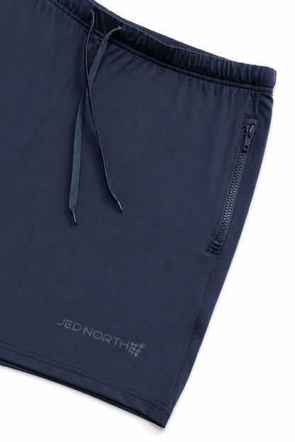 Jed North Men's Agile Bodybuilding 4'' Shorts w Zipper Pockets - True Navy