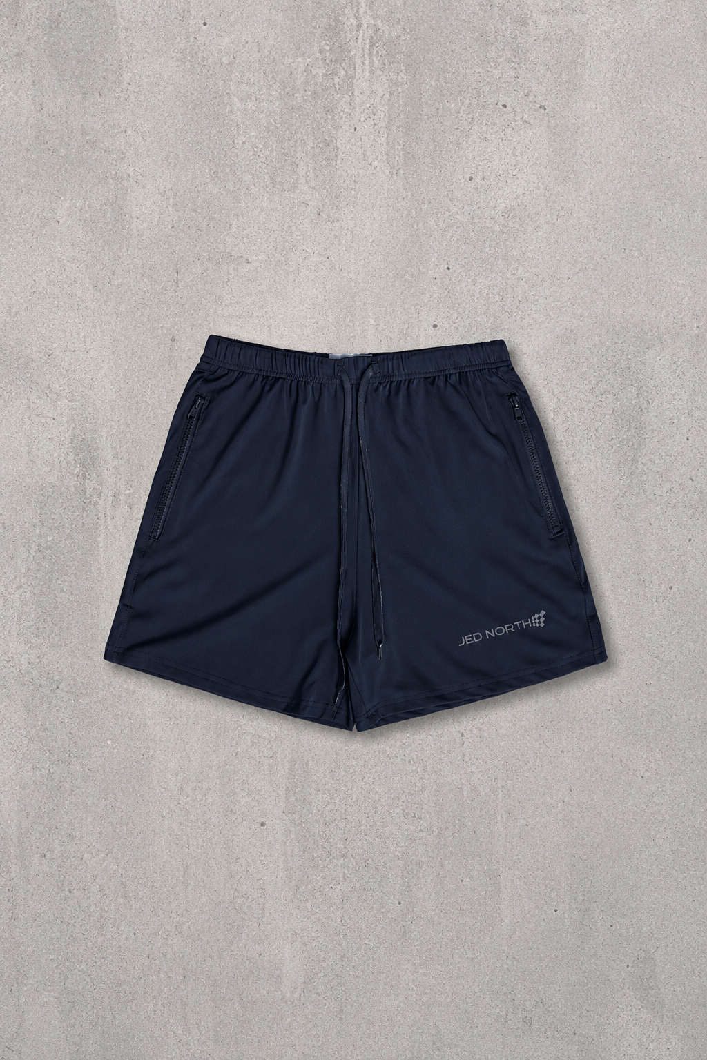 Jed North Men's Agile Bodybuilding 4'' Shorts w Zipper Pockets - True Navy