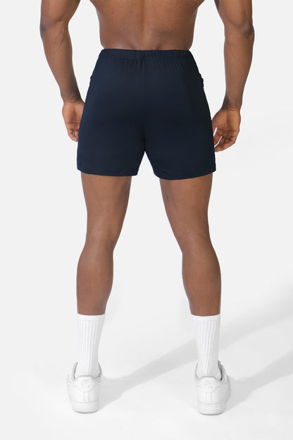 Jed North Men's Agile Bodybuilding 4'' Shorts w Zipper Pockets - Navy Blue
