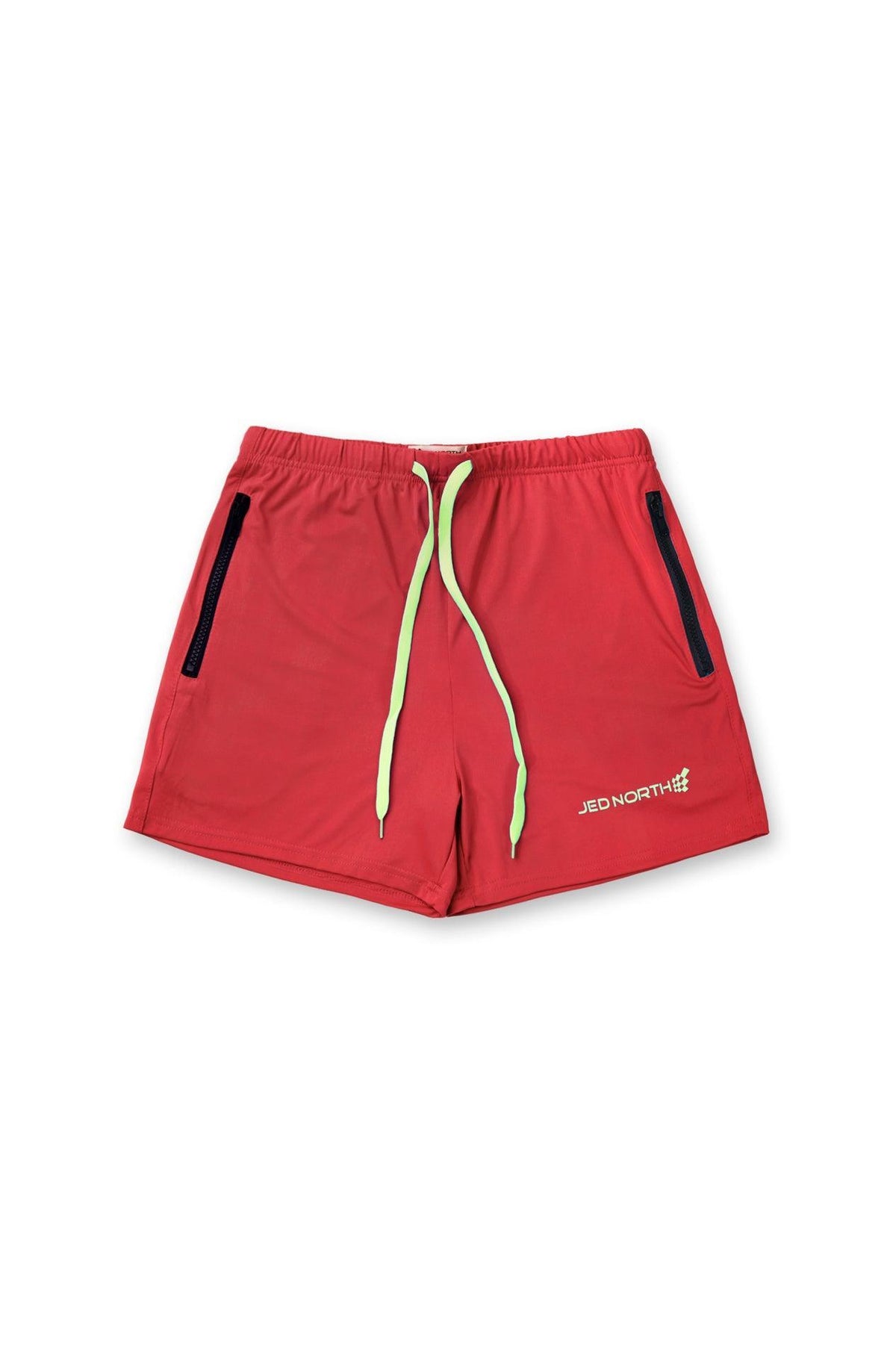Jed North Men's Agile Bodybuilding 4'' Shorts w Zipper Pockets - Crimson Red