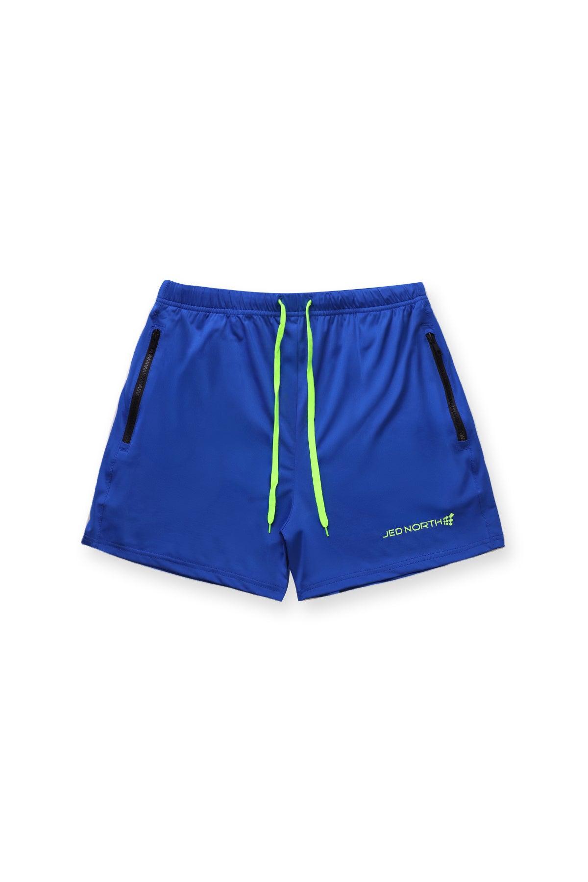 Jed North Men's Agile Bodybuilding 4'' Shorts w Zipper Pockets - Royal Blue