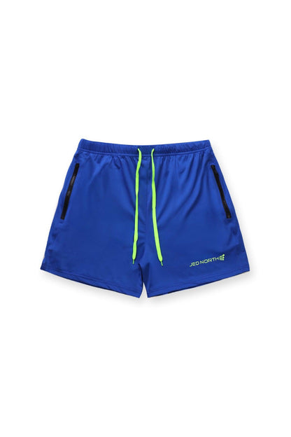 Jed North Men's Agile Bodybuilding 4'' Shorts w Zipper Pockets - Royal Blue