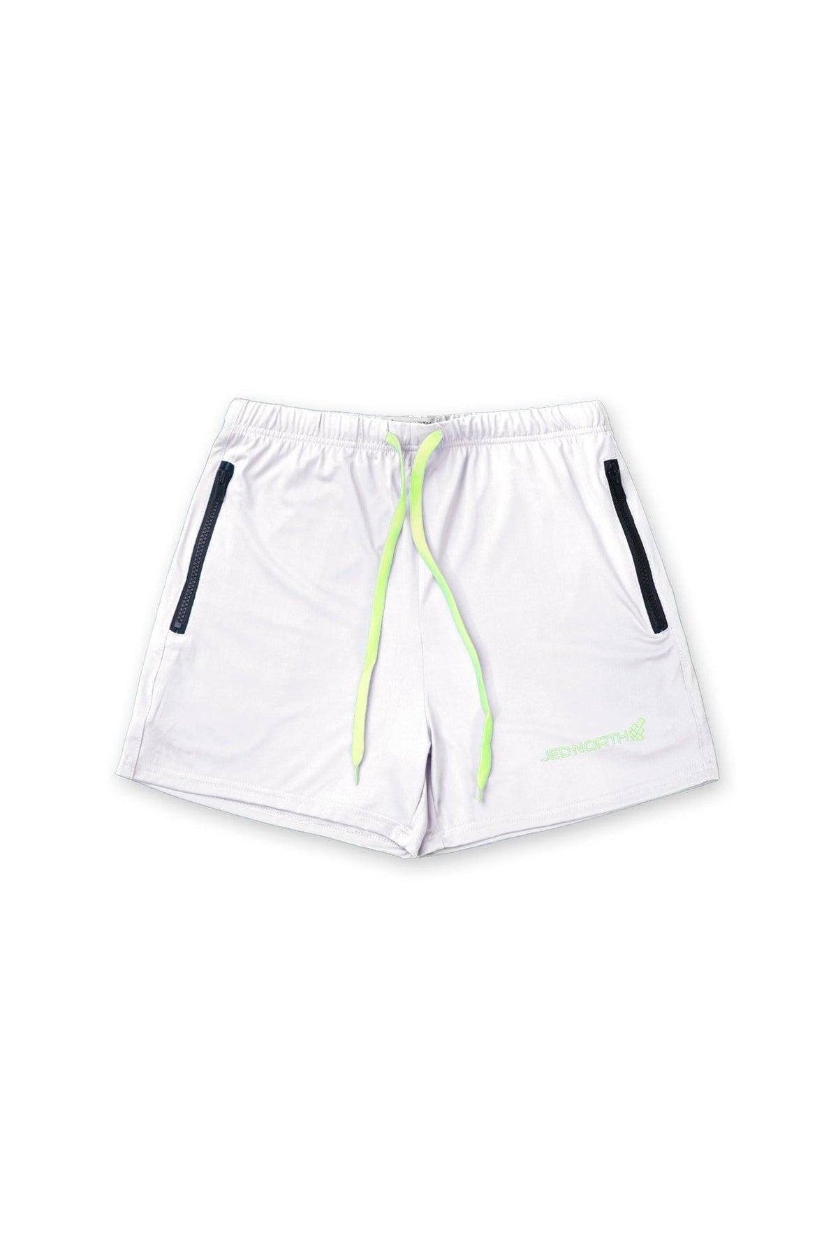 Jed North Men's Agile Bodybuilding 4'' Shorts w Zipper Pockets - Off White