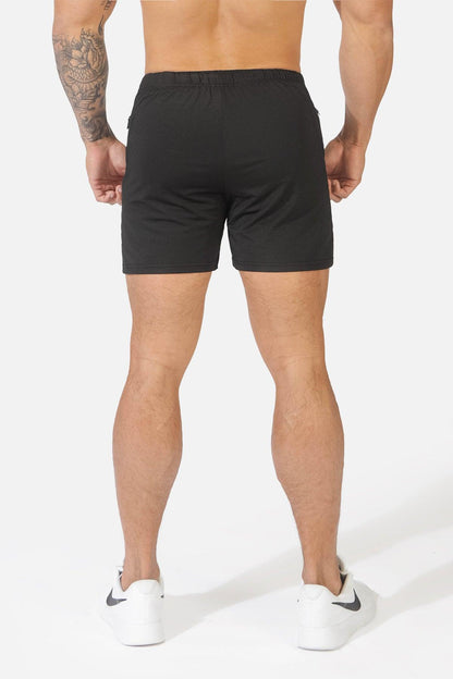 Jed North Men's Agile Bodybuilding 4'' Shorts w Zipper Pockets - Black