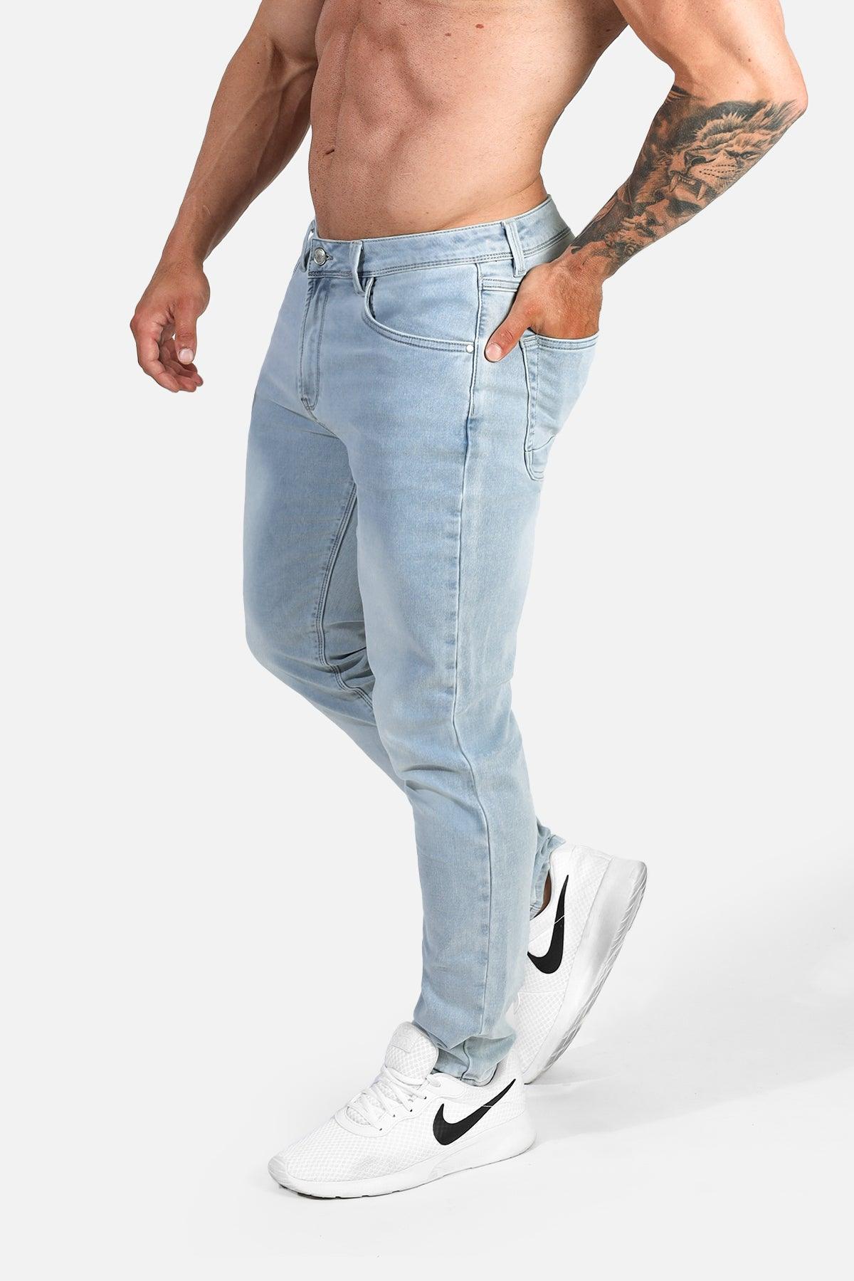 Jed North Men's Men's Premium Fitted Stretchy Jeans - Faded Light Blue