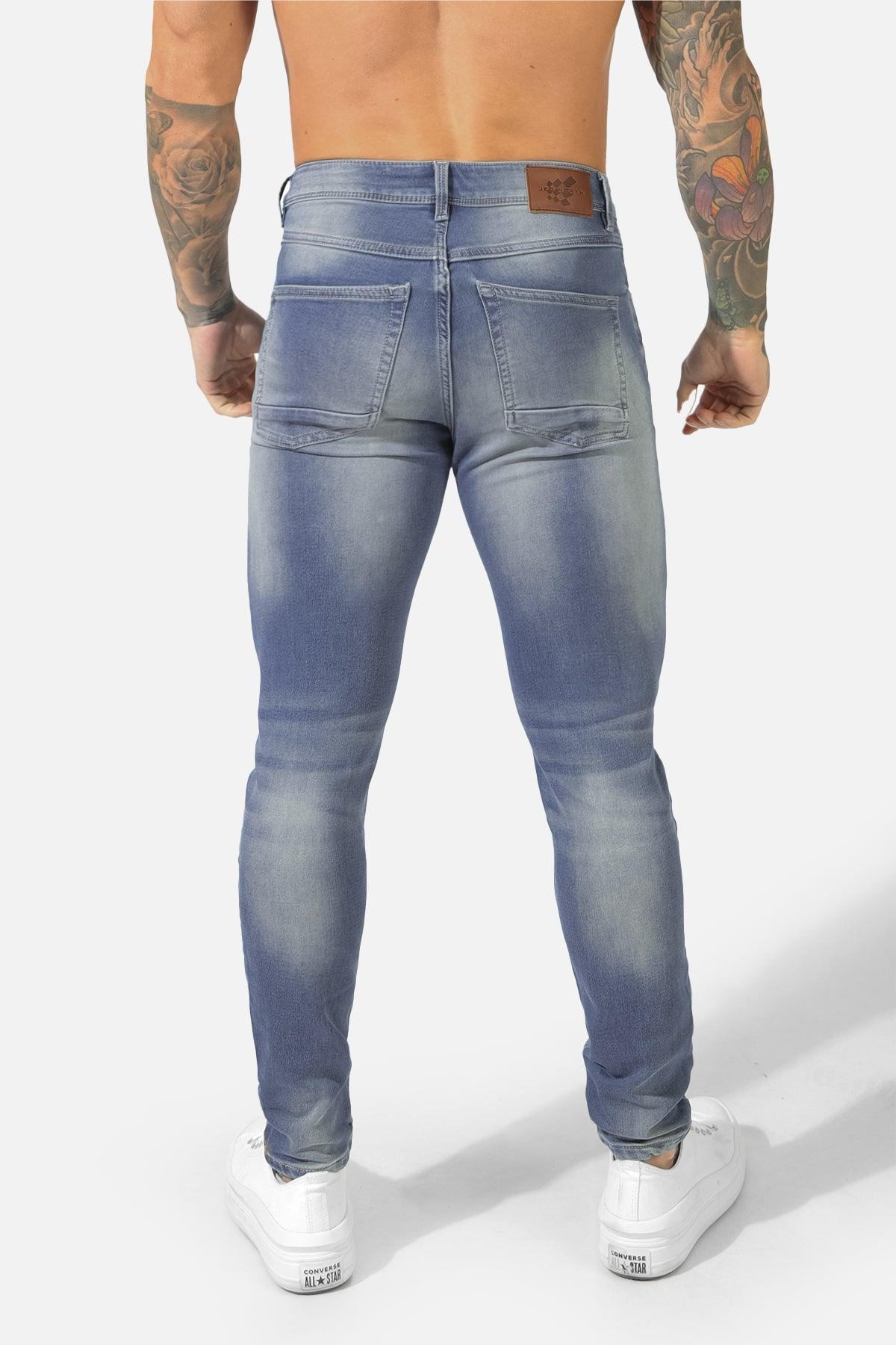 Jed North Men's Men's Premium Fitted Stretchy Jeans - Faded Blue