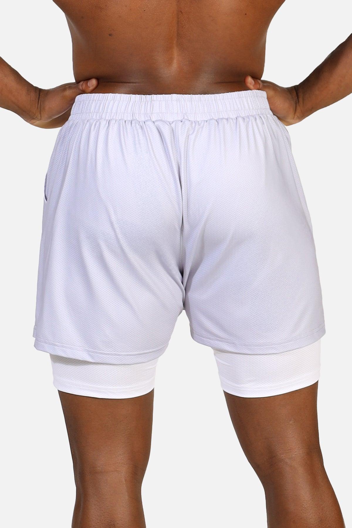 Jed North Men's Men's 2-In-1 7" Gym Shorts - Supernova Silver