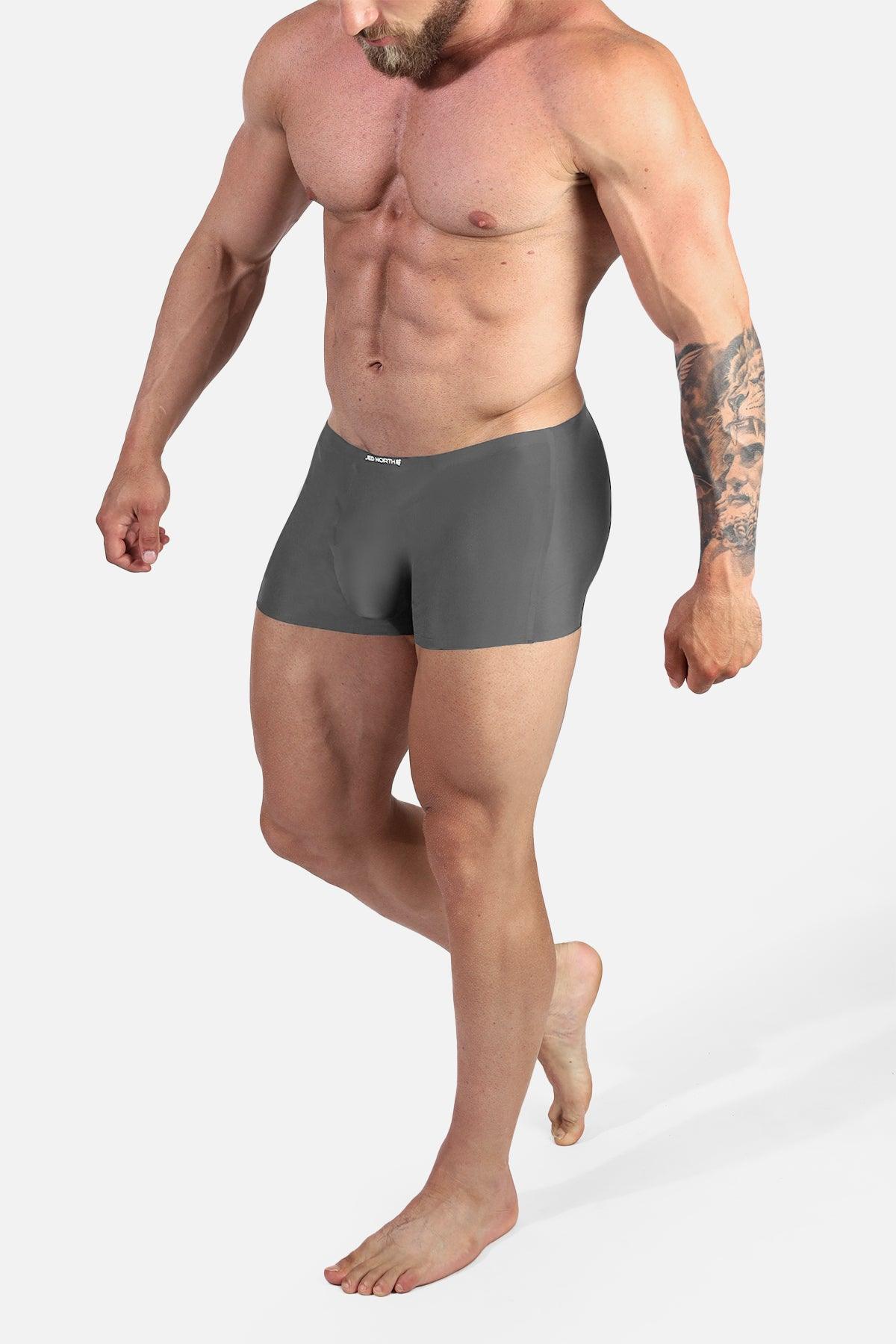 Jed North Men's Men's Seamless Muscle-Fit Boxers 2-Pack - Black & Gray