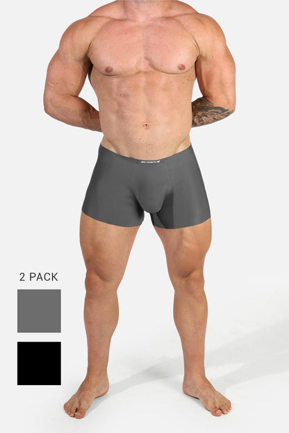 Jed North Men's Men's Seamless Muscle-Fit Boxers 2-Pack - Black & Gray