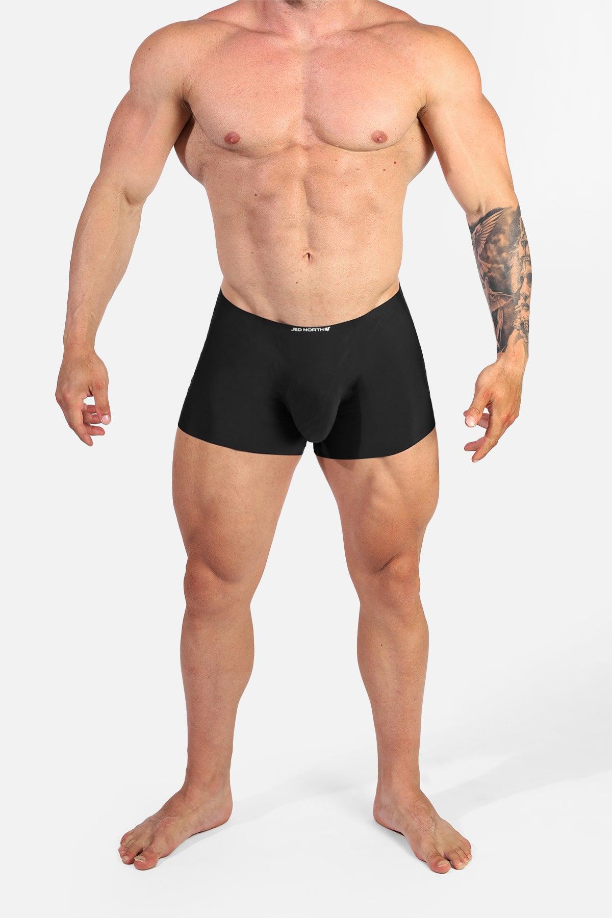 Jed North Men's Men's Seamless Muscle-Fit Boxers 2-Pack - Black & Gray
