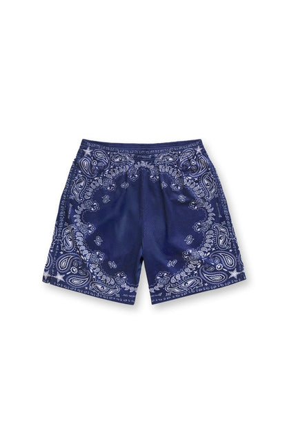 Jed North Men's Jersey Mesh 7.5" Gym Shorts - Navy Paisley
