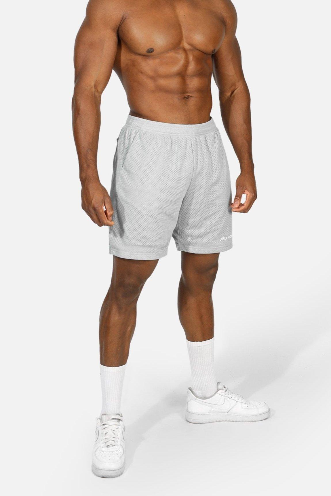 Jed North Men's Jersey Mesh 7.5" Gym Shorts - Polar Silver