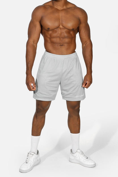 Jed North Men's Jersey Mesh 7.5" Gym Shorts - Polar Silver