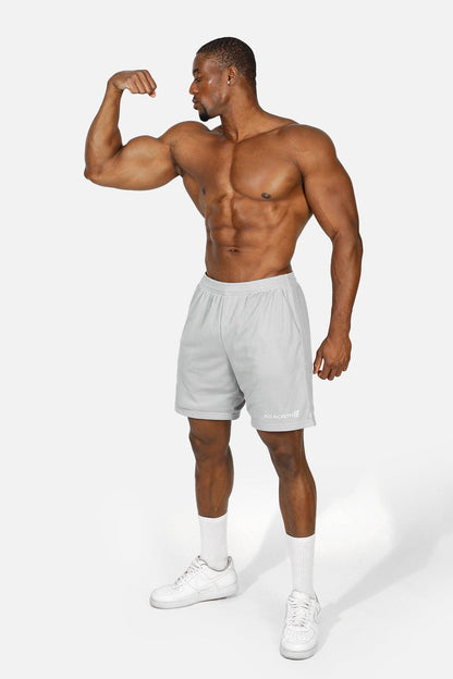 Jed North Men's Jersey Mesh 7.5" Gym Shorts - Polar Silver