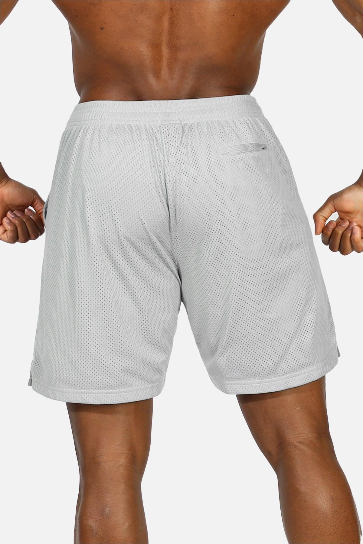 Jed North Men's Jersey Mesh 7.5" Gym Shorts - Polar Silver