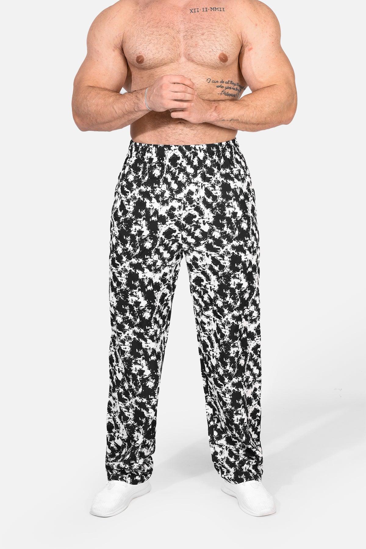 Jed North Men's Vintage Flex Joggers - B&W Paint Brushes