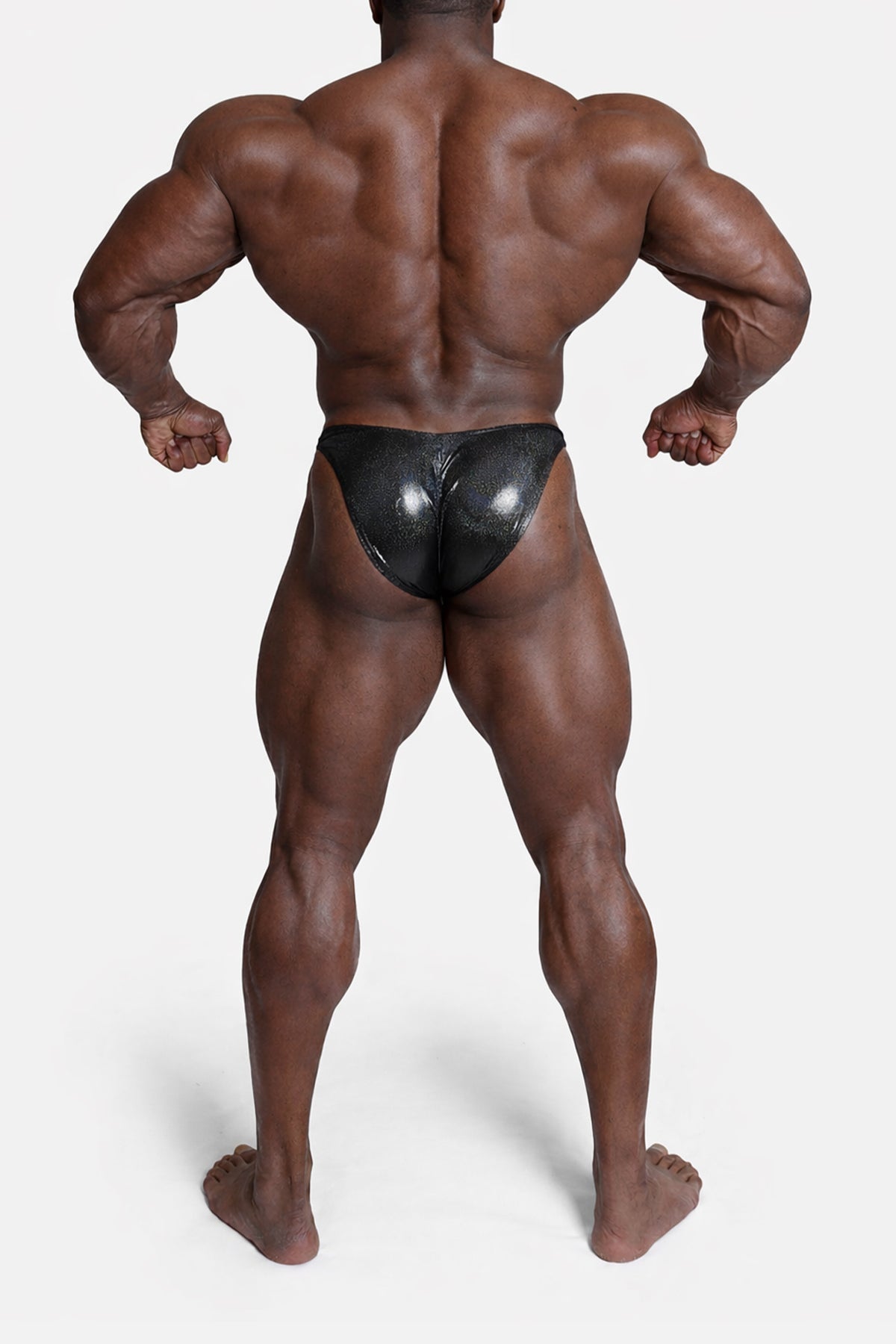 Jed North Men's Men's Bodybuilding Posing Trunks - Metallic Black