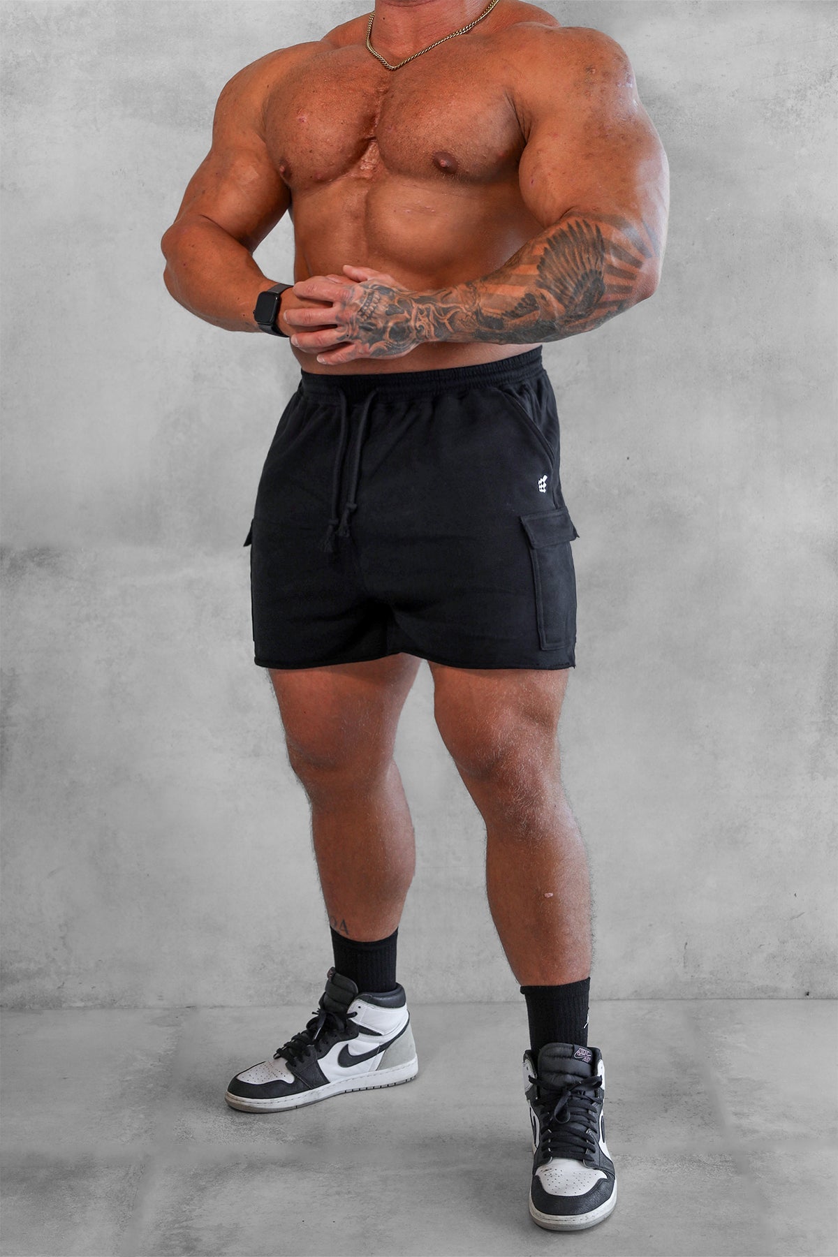 Jed North Men's Men's Cargo Sweat Shorts - Black